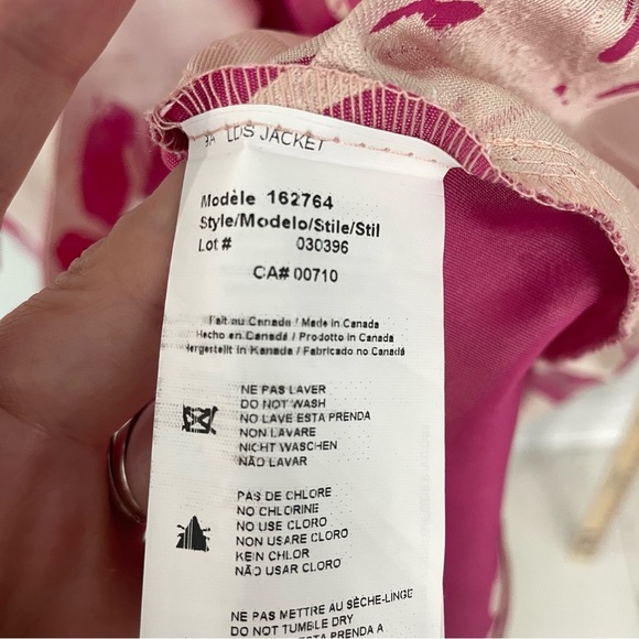 Joseph Ribkoff Pink Floral Woven Jacquard Swing Jacket Size 12 Large Luxury 23 - Picture 7 of 7